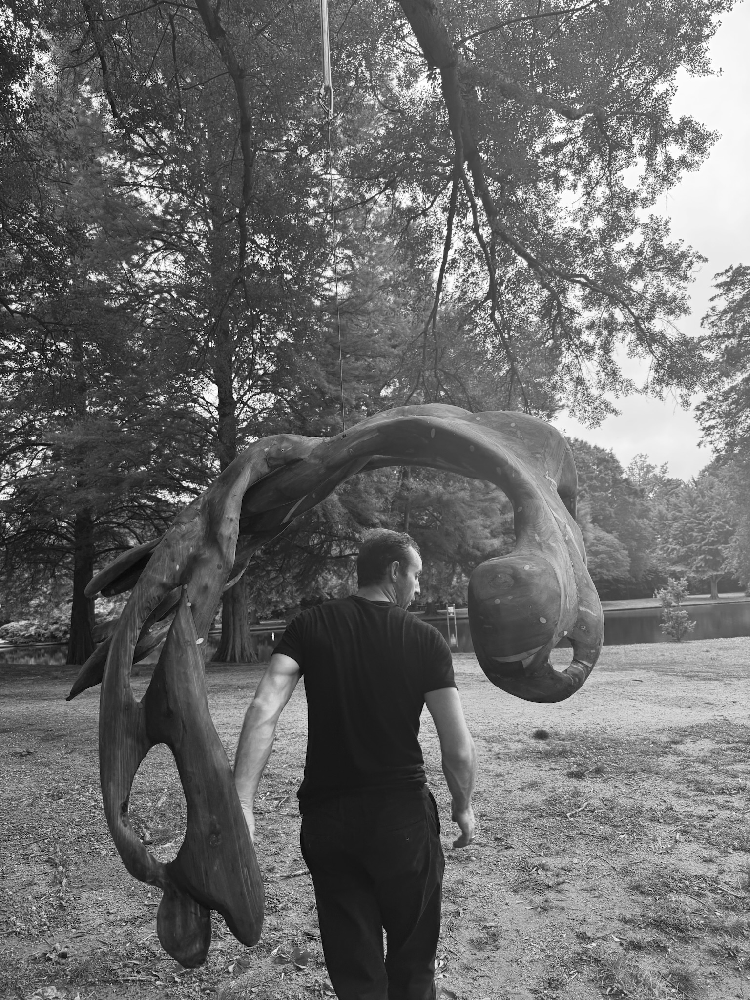 Precipice — Stuart Mason with sculpture